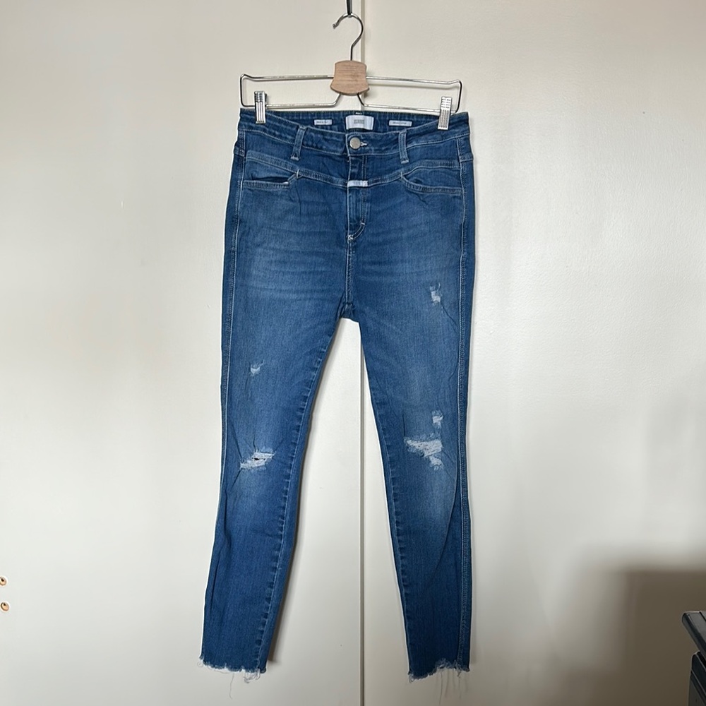 Distressed Blue Denim Jeans by Closed